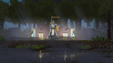 En bild som visar en staty i Kingdom: New Lands