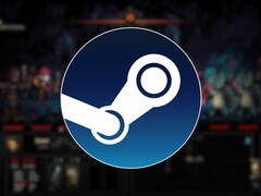 En bild som visar spelet Darkest Dungeon och Steam-logotypen mot en vit bakgrund.