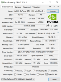 Microsoft Surface Book 3 13.5 GPUz