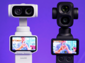 Insta360 Luna Ultra bredvid DJI Osmo Pocket 4P.