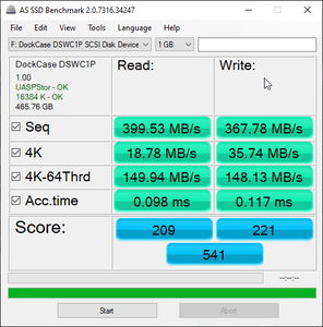 AS SSD på min dator, även om detta troligen är ett fel som orsakas av datorns maskinvara.