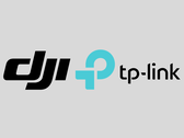 Logotyperna för DJI och TP-Link på bilden