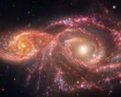 En bild tagen av James Webb Space Telescope, som visar de två galaxerna IC 2163 och NGC 2207 när de smälter samman. (Bildkälla: © NASA, ESA, CSA, STScI)