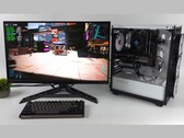 En budgetspeldator med en Intel Arc A380 och Nvidia RTX 3060 som kör Cyberpunk 2077 med Lossless Scaling för ramgenerering med dubbla GPU:er och visar FPS-räknare på skärmen (Bildkälla: ETA PRIME via YouTube)