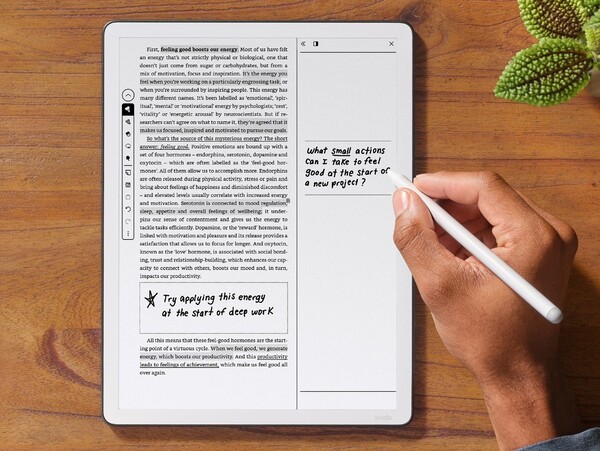 Kindle Scribe (3:e generationen) har en större 11-tumsskärm och en förbättrad skrivupplevelse. (Bildkälla: Amazon)