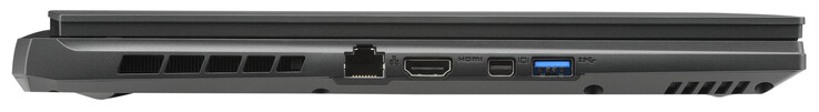 Vänster sida: Gigabit Ethernet, HDMI 2.1, Mini Displayport 1.4, USB 3.2 Gen 1 (USB-A)