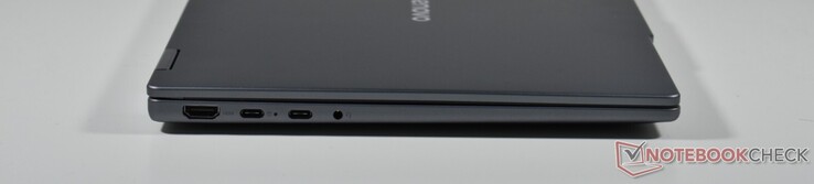 vänster: HDMI, 2x USB-C 3.1 Gen 2 (DP Alt Mode, Power Delivery), 3,5 mm ljud
