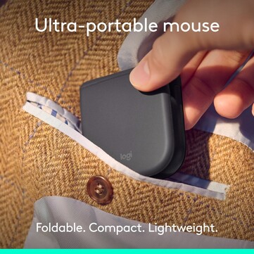 Logitech-musen kan vikas ihop helt platt.