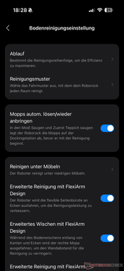 Många olika inställningar