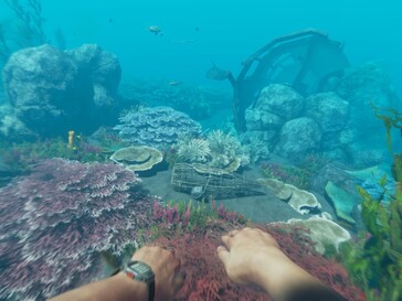 Spelare kan också utforska undervattensvärlden i Stranded Deep.
