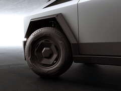 De nya RWD Cybertruck Long Range-hjulkåporna. (Bildkälla: Tesla)