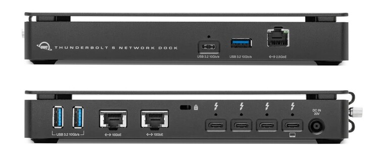 OWC Thunderbolt 5 Dual 10GbE Network Dock har dubbla 10G Ethernet. (Bildkälla: OWC via TechPowerUp)