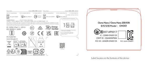 Det verkar som om Osmo Nano kommer att återgå till den formfaktor som DJI utforskade med Action 2. (Bildkälla: FCC)