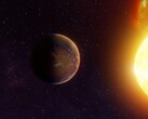 En konstnärsillustration som visar en exoplanet nära sin stjärna.
