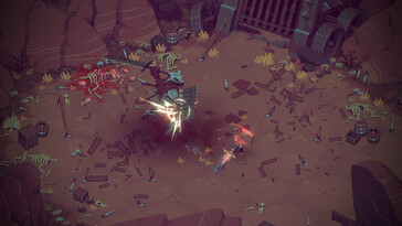 En bild som visar en strid i Eldest Souls.