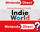 Banner för Nintendo Direct Partner Showcase, Indie World och Nintendo Direct (Bildkälla: Nintendo of America med ändringar)