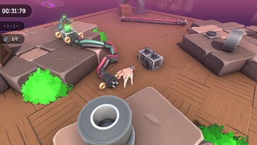 Bild: En skärmdump från spelet Super Adventure Hand.