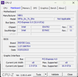 CPU-Z moderkort