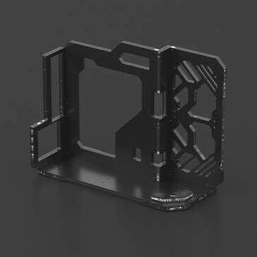 Det öppna chassit har en moderkortsbricka i akryl. (Bildkälla: Geeek)