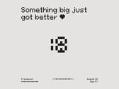  Teaser för ramverksmeddelande med emoticonen vänd åt vänster för att avslöja siffran 18