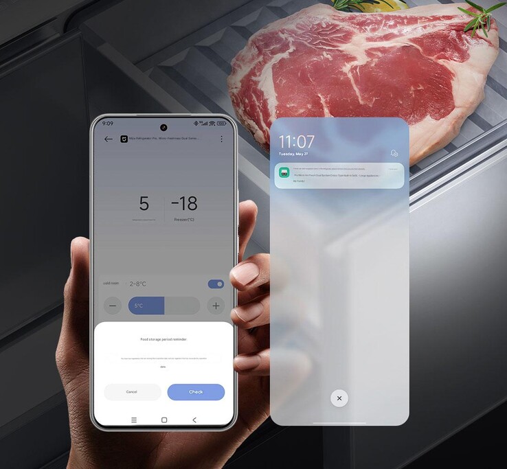 Xiaomi Mijia Refrigerator Pro kan styras via Xiaomi-appen. (Bildkälla: Xiaomi)