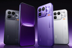 Realme Neo8 lanseras med 165 Hz Samsung OLED i färgalternativen Cyber Purple, Origin White och Mecha Gray (Bildkälla: Realme)