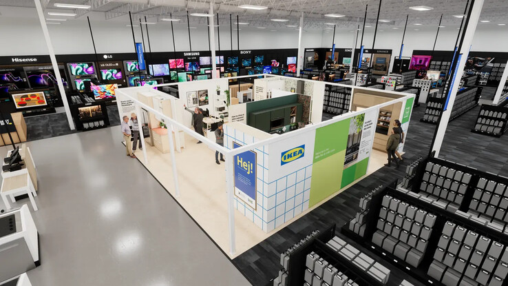 En mock-up av den nya IKEA shop-in-shop på Best Buy. (Bildkälla: IKEA)