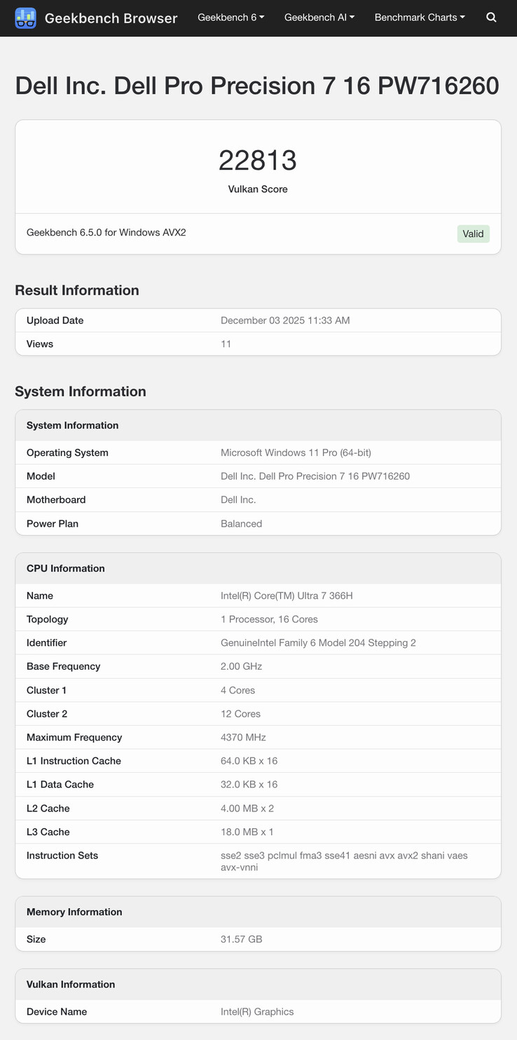 (Bildkälla: Geekbench)