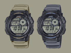 Klockorna Casio AE-1000W-5AV (till vänster) och AE-1000W-8AV (till höger) förväntas lanseras i maj. (Bildkälla: Casio)