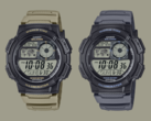 Klockorna Casio AE-1000W-5AV (till vänster) och AE-1000W-8AV (till höger) förväntas lanseras i maj. (Bildkälla: Casio)