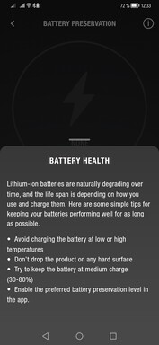 Anmärkningar om batteriets hälsa