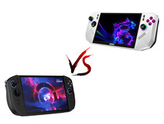 Legion Go 2 och MSI Claw A8 på officiella bilder. (Bildkälla: Lenovo &amp;amp; MSI - redigerad)