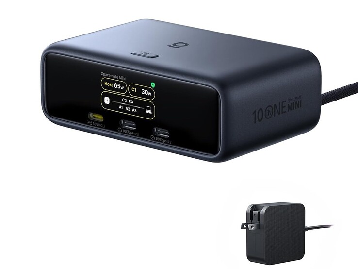 Dockan levereras med en medföljande 120W GaN-laddare