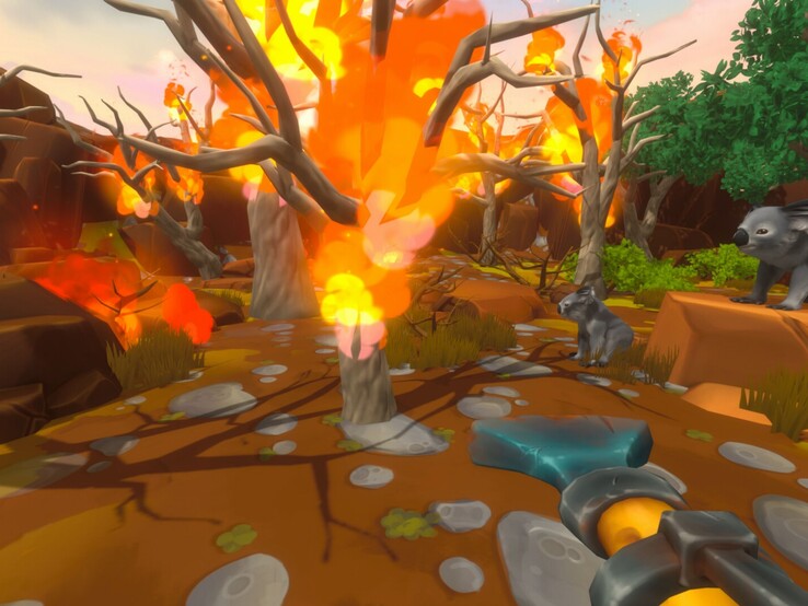 Ibland måste spelarna också släcka bränder i Fresh Start Cleaning Simulator.