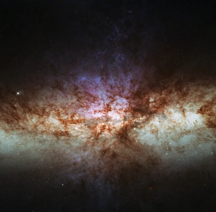 En bild från Hubble-teleskopet som visar kärnan i galaxen M82.