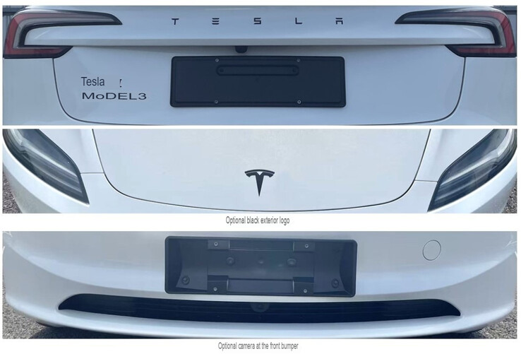 Tesla Model 3 uppdateras med eftermontering av frontkamera.