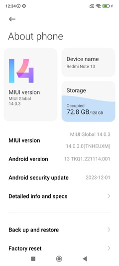 Programvara Xiaomi Redmi Note 13 4G