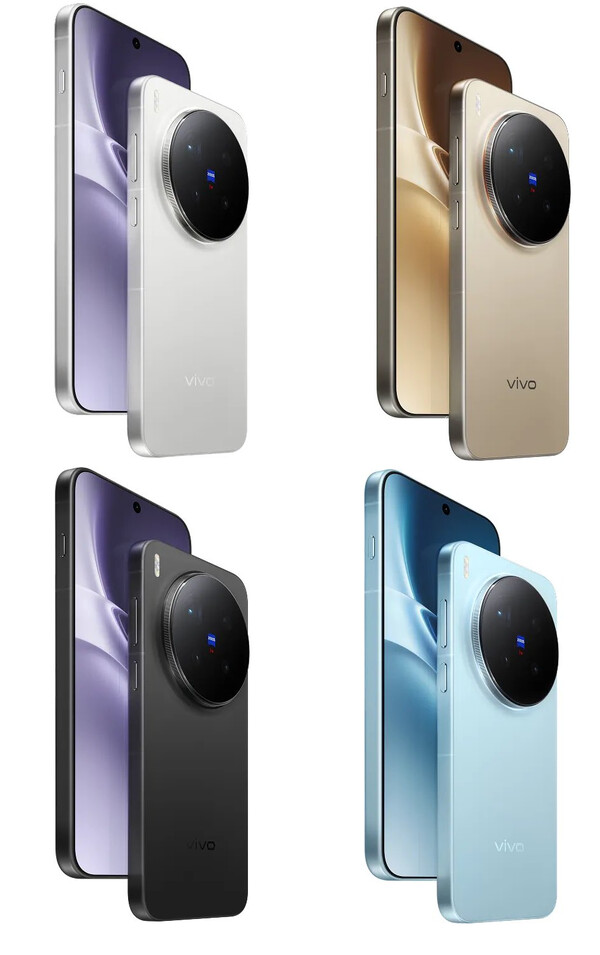 Vivo X300 Pro i sina fyra ryktade globala lanseringsfärger. (Bildkälla: Vivo)