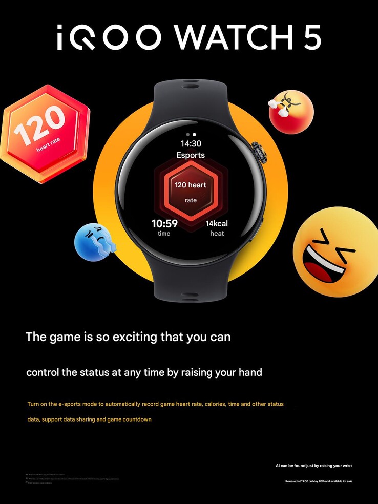 Smartklockan iQOO Watch 5 har ett e-sportläge, som visas ovan. (Bildkälla: iQOO via Weibo, maskinöversatt)