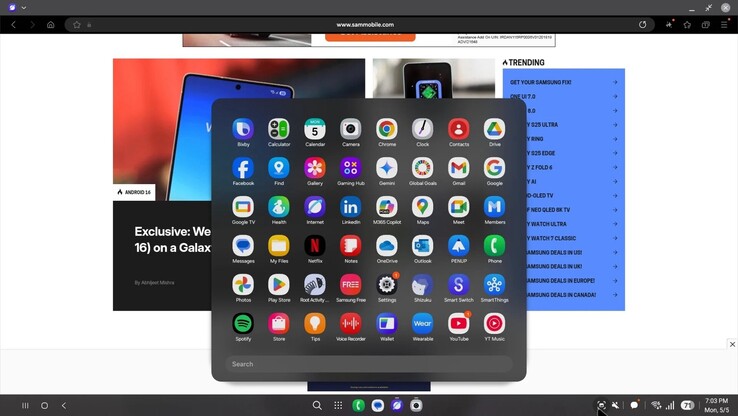 Samsung DeX i One UI 8. (Bildkälla: SamMobile)