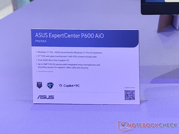 Huvudpunkterna i Asus ExpertCenter P600 AiO (Bildkälla: Notebookcheck)