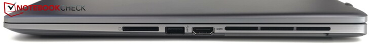Till höger: SD-kortläsare, USB-A 3.2 Gen 2, HDMI