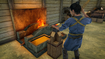 En bild som visar en smed i Sengoku Dynasty.