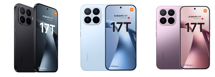 Högupplösta renderingar av Xiaomi 17T.