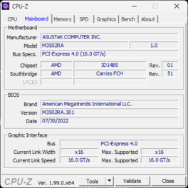 CPU-Z, huvudkort
