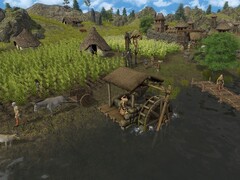 En bild som visar flera karaktärer i Dawn of Man.