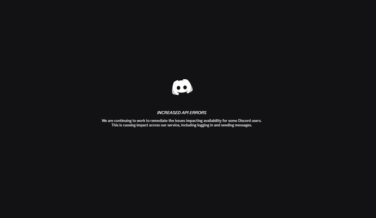 Discord ökade API-felskärmen.