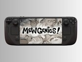 Mewgenics logotyp och Steam Deck. 
