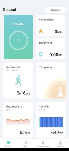 Trackern ställs in via Runmifit-appen, där data samlas in. En koppling till Google Fit är inte möjlig.