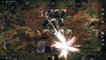 En bild som visar en strid i Thronebreaker: The Witcher Tales.